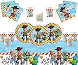 CARACTERÍSTICAS: artículos de vajilla para fiestas divertidos, todos hechos en un tema de Toy Story, con imágenes de tus personajes favoritos de Toy Story: Sheriff Woody, Buzz Lightyear, Jessie, Hamm, Trixie, Little Bo Peep, Forky, Slinky Dog, Ducky y Bunny.