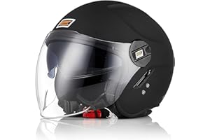 ORIGINE Casco Jet Moto Casco Aperto Scooter con Doppia Visiera Omologato ECE