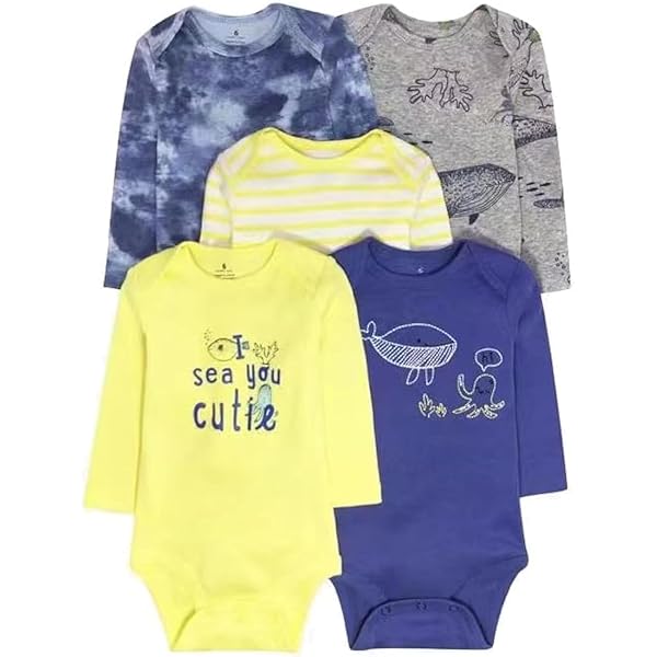 Body Neonato Manica Lunga - Confezione Da 5 Pezzi - Cotone Morbido OEKO-TEX - Foto 5