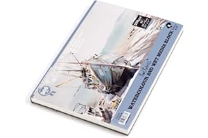 Paul Rubens Watercolour Paper Block, 140lb/300gsm Artist Quality Watercolor Paper Pad Acid Free Cold Pressed, 50% Cotton Rag, Sized 7.6 x 5.3 Inches, 20 Sheets