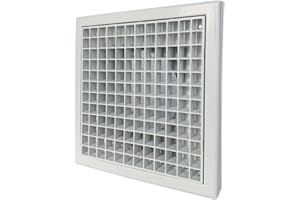 GEFONG Griglia Ventilazione dell'aria 4 Pollici 100mm con Zanzariera per Uscita Aria Uso Interno Montaggio a Parete e Soffitto Plastica Bianco 1 Pezzo