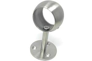 SRB Main courante murale en acier inoxydable V2A - Pour rampe d'escalier - 42,4 - Collage (support avec anneau)