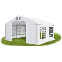 Partyzelt 4x8 M – Wasserdichte PVC-Plane (560 G/m²), Stahlrohr-Konstruktion, In Weiß-blau