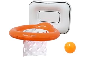 BEAFAEUR 2 in 1 Gonfiabile Canestro con Palla (7 cm), Iscina Gonfiabile Gioco Lancio Piscina Bambini Adulti, Canestro da Basket in Acqua, Basket Set Galleggiante per Piscina,Giardino, Nuoto Divertente Fest