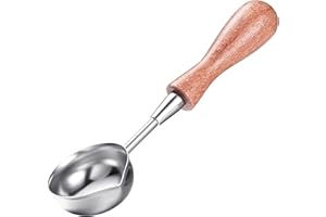 Supvox Cuchara para sellos de cera de lacre con mango de madera (3,5 cm)