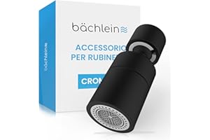 Bächlein Rompigetto universale per rubinetti da cucina, con due tipi di getti, rotabile, nero opaco