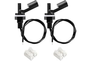 KUOQIY 2 Pièces M16 10W Capteurs de Niveau de Liquide d'Eau, PP Interrupteur à Flotteur à Montage Latéralb, Capteur de Flotteur Liquide Horizontal, avec Connecteur de Fil à Ressort, Noir