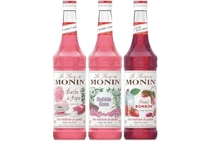 MONIN Sirop de Barbe à papa, bubble Gum et Fraise Bonbon pour Cocktail, Limonade et Eau Plate - Arômes Naturels - 70cl