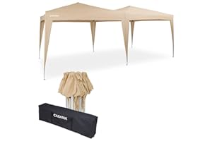CASARIA Deuba Pabellón de Jardin cenador Capri 3x6 m Carpa Plegable de jardín Pop Up para Eventos Camping, Color:Crema
