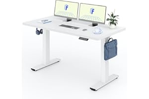 ‎FLEXISPOT FLEXISPOT Höhenverstellbarer Schreibtisch 160×80cm, mit Haken und 25mm EINTEILIGER Tischplatte, ergonomischer Schreibtisch mit LED-Höhenanzeige und Memory-Funktion (Weiß, Weiß)