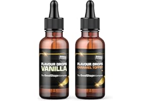 ‎HELLOSHAPE Flavour Drops zuckerfrei Set 2x 50 ml - Vanille & Karamell-Toffee | Geschmackstropfen OHNE KALORIEN zum Süßen mit Pipette | vegan | Für Naturjoghurt, Porridge oder Quark