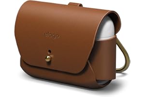 elago Skórzane etui kompatybilne z Apple AirPods Pro 2 i Apple AirPods Pro - etui z prawdziwej skóry, styl vintage i luksusowe kolory [testowane dopasowanie] (brązowe)