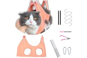 Lollanda Wirksame Kontrolle Hundepflege Hängematte und Katzenpflegehängematte Elf Haustier Werkzeug Set: Kamm, Gewinde hängen, Haken, etc. (Rosa)