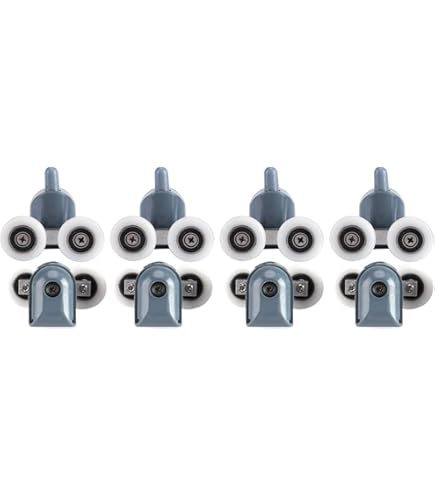 Rouleaux de porte de douche en alliage de Zinc, Double roue coulissante, roulement à rouleaux, remplacement des coureurs de roue, 23mm/25mm/27mm