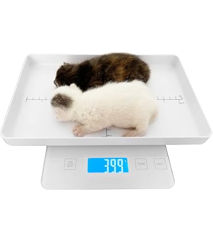 Balance Numérique Pour Animaux 5kg Précision 1g - Écran LCD Rétroéclairé - Pour Chats, Chiots, Vétérinaire