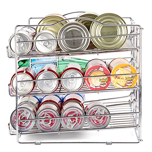 EZOWare-Dosen-Organizer-Regal-fr-Getrnke-Gewrzdosen-mit-3-Entagen-silber