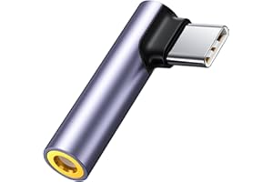 DEWFIGS ㅤ Adapter USB C 3,5 mm gniazdo słuchawkowe, adapter USB C Jack z wbudowanym DAC, zaprojektowany z myślą o wysokiej wierności audio, kompatybilny z Androidem, Huawei, Samsung Galaxy, Xiaomi, Plug & Play
