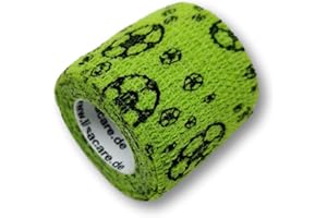 ‎LISACARE LisaCare Pflasterverband selbsthaftend - 2 Rollen 5cm breit - selbsthaftend, elastisch für Kinder - Riesige Farb- & Motivauswahl - Bandagen zum Trösten (Fußball)