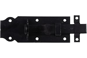 Alberts 117085 Schlossriegel - verzinkt - schwarz - kunststoffbeschichtet - gerade - mit Schlaufe - 120 mm