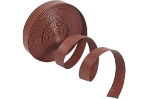 GORGECRAFT Tiras de Cuero Plegables 5mx15mmx1mm Correa de Cuero Brillante Cordón de Cuero Fino Sienna Cordón de Cuero PU de Doble Cara para Manualidades Collares para Joyería Herramientas Taller