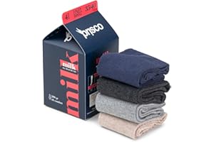 Prisco Calze Donna Caldo Cotone Confezione Regalo Originale | Calzini Invernali Termici Lunghi Corti | Fantasia o Tinta Unita | Simpatica Scatola Brik Latte