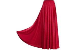 CHICTRY Jupe Longue Balançoire Femme Maxi Jupe de Danse Flamenco Espagnole Carnaval Costume de Danse du Ventre Tenue de Danse Orientale