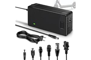 ZIMAOER Chargeur Trotinette Electrique 48v，Chargeur 48v Universel pour Batterie Lithium avec 6 Connecteurs，54.6v 2a Chargeur Hoverboard Charge Rapide pour Hoverboard，E-Bike，Trotinette Electrique