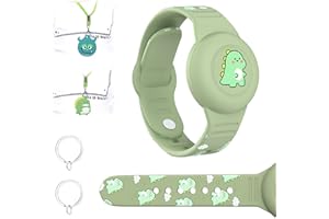 DGUSO Airtag Kids Pulsera Impermeable y 2 Llaveros Airtag Kids Soporte Oculto para Apple Airtag AirTags Funda Toddler Anti-Pérdida GPS Tracking IP53 Full Body Protection Silicona