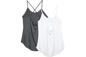 icyzone Backless Sportivo Canotta Tank Top con Cinghia di Spaghetti X-Back da Donna per Yoga Fitness