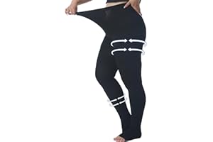 AMZAM Collants de compression gradués grande taille 5XL pour homme et femme, 20-30 mmHg, bas de compression opaque sans orteils, collant de soutien élevé pour gonflement, TVP, grossesse, enseignant, médecin