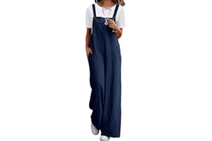YESNO Damen Latzhose Lässiger Cord-Overall für Damen Verstellbarer Schultergurt Baggy-Hose Weites Bein Jumpsuits mit Taschen