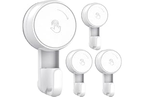 Luxear Ganci Ventosa Bagno 2 Pezzi, Senza Foratura e Senza Ruggine Gancio a Ventosa per Piastrelle, Appendino da Doccia Super Portante da 5KG per Cucina Parete Doccia Vetro Piastrelle, Bianco