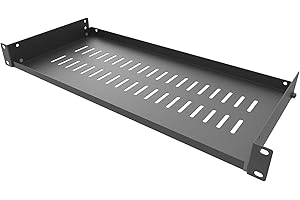 Jingchengmei 19-Inch 1U 8 Inch (203 mm) Depth Disassembled Vented Adjustable Cantilever Server Rack Shelf for Network AV Equipment Rack and Cabinet (1U8V 2)