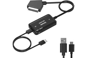 HXWLO SCART to HDMI Converter Cable [720P/1080P HD Upscaler] - DVD Player to TV Adapter for HDTV/Monitor/Projector, Scart Adapter Compatible with STB/VHS/Xbox/PS3/Sky Box & Older Devices (with HDMI Cable)