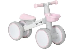 AIYAPLAY Kids Balance Bike for 1-3 Years Old, No Pedal Toddler Balance Bike with Adjustable Seat, Silent Wheels, Training Bike for Boys and Girls