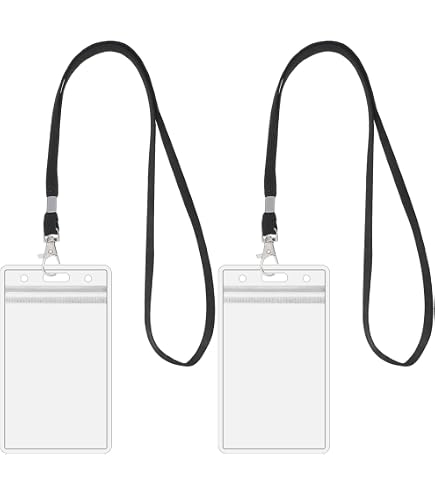 Ausweishülle mit Band Set 18 Stück Transparente Kartenhülle mit Band | Kartenhalter, Ausweishülle, Fahrkartenhülle Kinder,ID Card Holder,Lanyard & Einziehbarem Schlüsselanhänger (Hartplastik