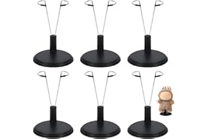 Tinoaly 6 Soportes Ajustables para Muñecas, Soporte de Exhibición Accesorios para Exhibición de Juguetes Decoración del Hogar y la Oficina para 10,16-20,32 cm (Negro)