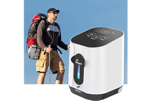 LUNGSANK Tragbarer Sauerstoffkonzentrator, Sauerstoffgerät für Zuhause 1-4L/min, Konzentration 90%, 24-Stunden-Zyklusarbeit für Autos und Reisen