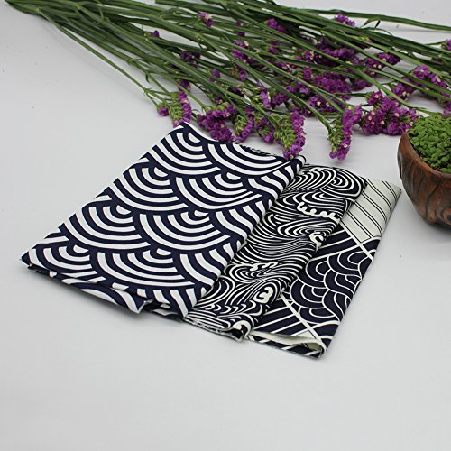 Blue Vessel 3 pcs Handcraft DIY Tuch 50 * 40 cm Baumwolle Handgefertigte Nähen Stoff Schwarz Weiß Streifen Tuch For Kinds of Sewing Techniques Baby Clothes - 4