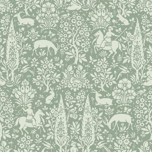 Crown Wallcoverings Woodland Wallpaper Green M1167 Sample
