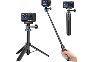 VKESEN 20"/51cm Extendable Mini Tripod Selfie Stick for DJI Osmo Action 5 Pro, Osmo Action 4, Osmo Action 3, Osmo 360 - Handle Mount Accessories Kit for DJI Osmo Action Camera