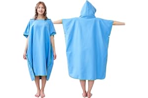 jooeer Changing Poncho for Adults Microfibre Hooded Beach Towel Dress Surf Poncho for Women Men Pool Swimming Camping Travelling Bathing, Quick Dry, Lightweight