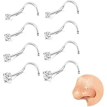 Kabwea 316L Neus Piercing Stud - Chirurgisch Staal, Hypoallergénisch - 8 Stukken - 1,5mm - 3mm