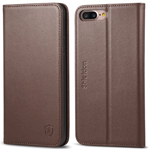 Funda iPhone 8 Plus  Funda iPhone 7 Plus  SHIELDON Funda iPhone 7 Plus Billetera para Tarjetas  Amortiguaci  n de TPU Interior Suave  Soporte Plegable  Cierre Magnetico  Carcasa en Libro para iPhone 8 Plus iPhone 7 Plus - Caf  