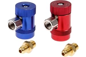 SURIEEN R1234yf Quick Coupling Adapter 1/4 Inch Plug Connection Adjustable Connector Adapter High/Low Side R1234yf Adapter Manual Coupling for A/C Refrigerant Manifold Gauge Set