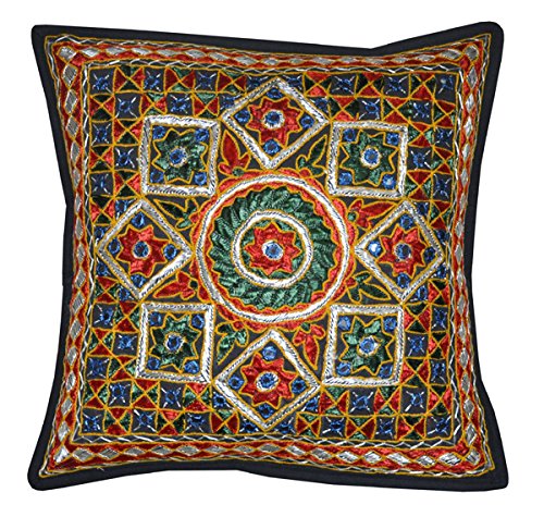 Design Spiegel gestickte Vintage Kissen für Sofa Deko Kissen Cover Set von 5 40 x 40 cm - 4