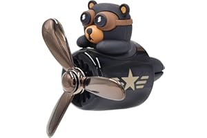 FLIRTARE Bear Pilot Retro Airplane Car Air Freshener – Personalised Air Vent Clip, Premium Long-Lasting Fragrance, Car Accessories