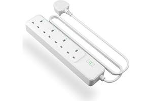 Meross Smart Power Strip, Smart Extension Lead Alexa Compatible, 4 AC Outlets, 6ft Long Cord, Compatible with Google Home, SmartThings, Timer, and Voice/Remote Control, 2.4GHz WiFi Only