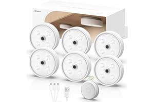 EZVALO Luz de Armario 6 Piezas, Luz LED con Control no Táctil, Luz LED Adhesiva con Mando a Distancia, Iluminación Regulable para Escaleras, Dormitorios, Pasillos, Armarios, Cocinas