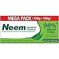 NEEM ACTIVE Toothpaste 150gm + 150gm | 100% Vegetarian | 98% Natural Origin | Enriched With The Power of Neem And Calcium | Antibacterial Protection | Mint For Freshness